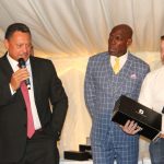 Simon Warr from Platinum Lace with Frank Bruno and Mark Reagan