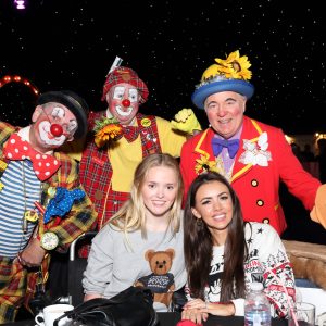 Ellie Challis and Lydia Lucy with the Clowns
