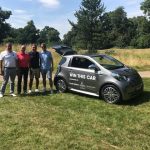 Scott Osborn sponsored the Hole in One competition with an Aston martin car as the prize. Team Scott Osborn are pictured with George Graham