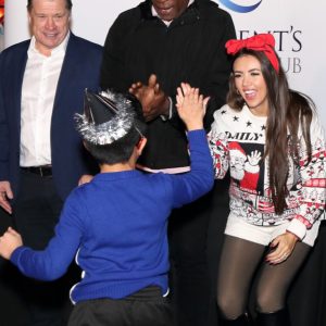 Tony Cottee, Frank Bruno and Lydia Lucy present an award